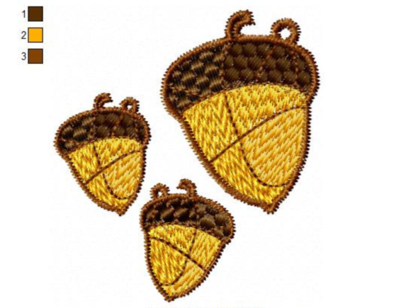 Acorn Earrings and Pendant Embroidery Design Review