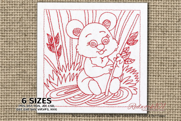 Cute Panda Lineart Embroidery Review