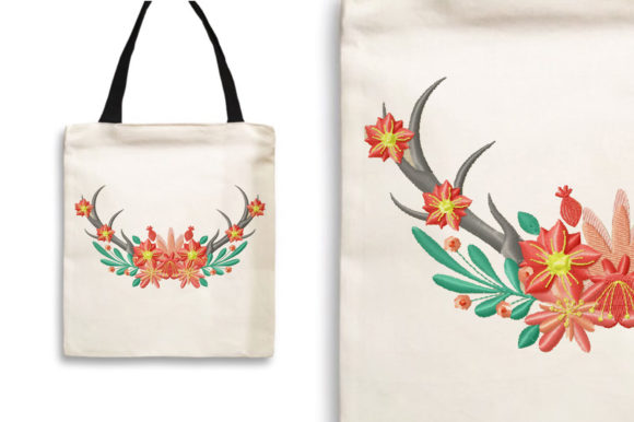 Deer Antler with Flower Crown Embroidery Review