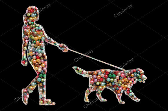 Dog Woman Beads Colorful Embroidery Review
