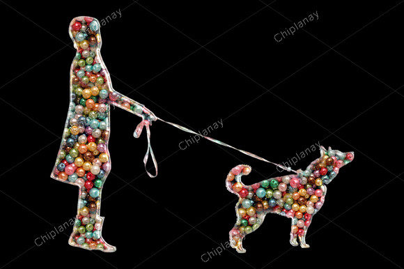 Dog Woman Girl Beads Colorful Embroidery Review