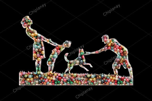 Family and Dog Beads Colorful Embroidery Review