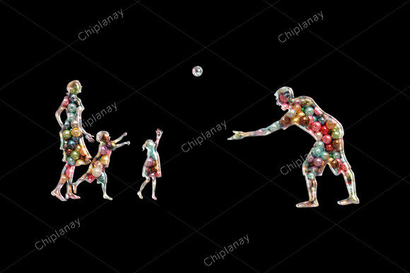 Family Playing Beads Colorful Embroidery Review