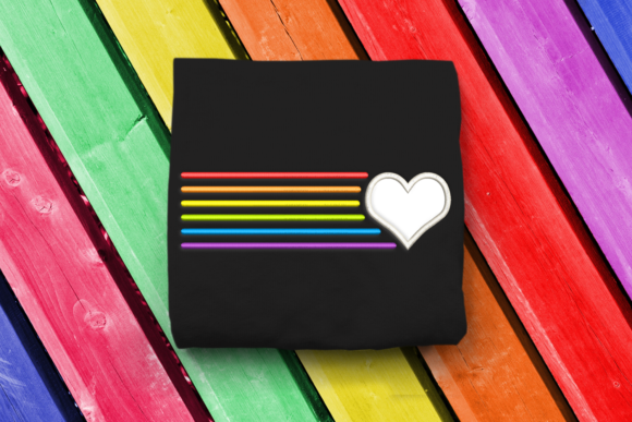 Heart with Rainbow Lines LGBT Applique Review