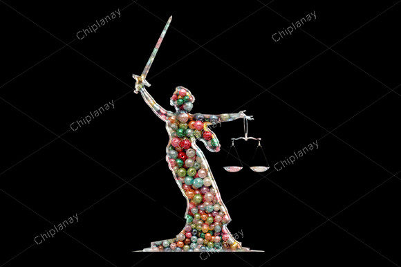 Law Justice Scale Icon Beads Embroidery