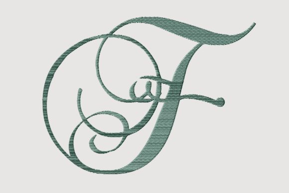 Monogram F Cursive Script Letter Review for Business Merchandise